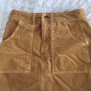 American Eagle Mustard yellow corduroy mini skirt
